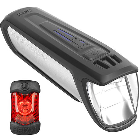 Busch + Müller IXON CORE 2 100Lux Highbeam + BRIXXI accu-verlichtingsset met grootlicht