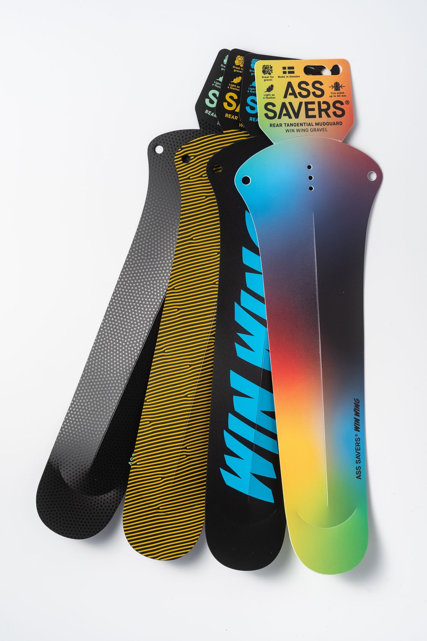 Ass Savers WGS-2 Win Wing Gravel spatbord achter zwart dot