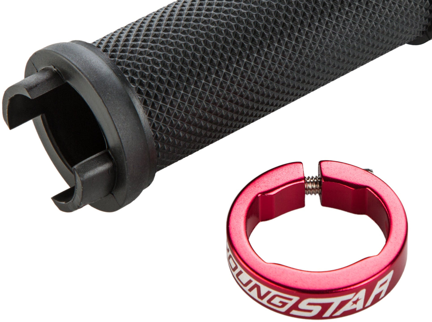 Reverse Youngstar Single Lock-On handvatten Ø28mm 98mm kinderen zwart/rood