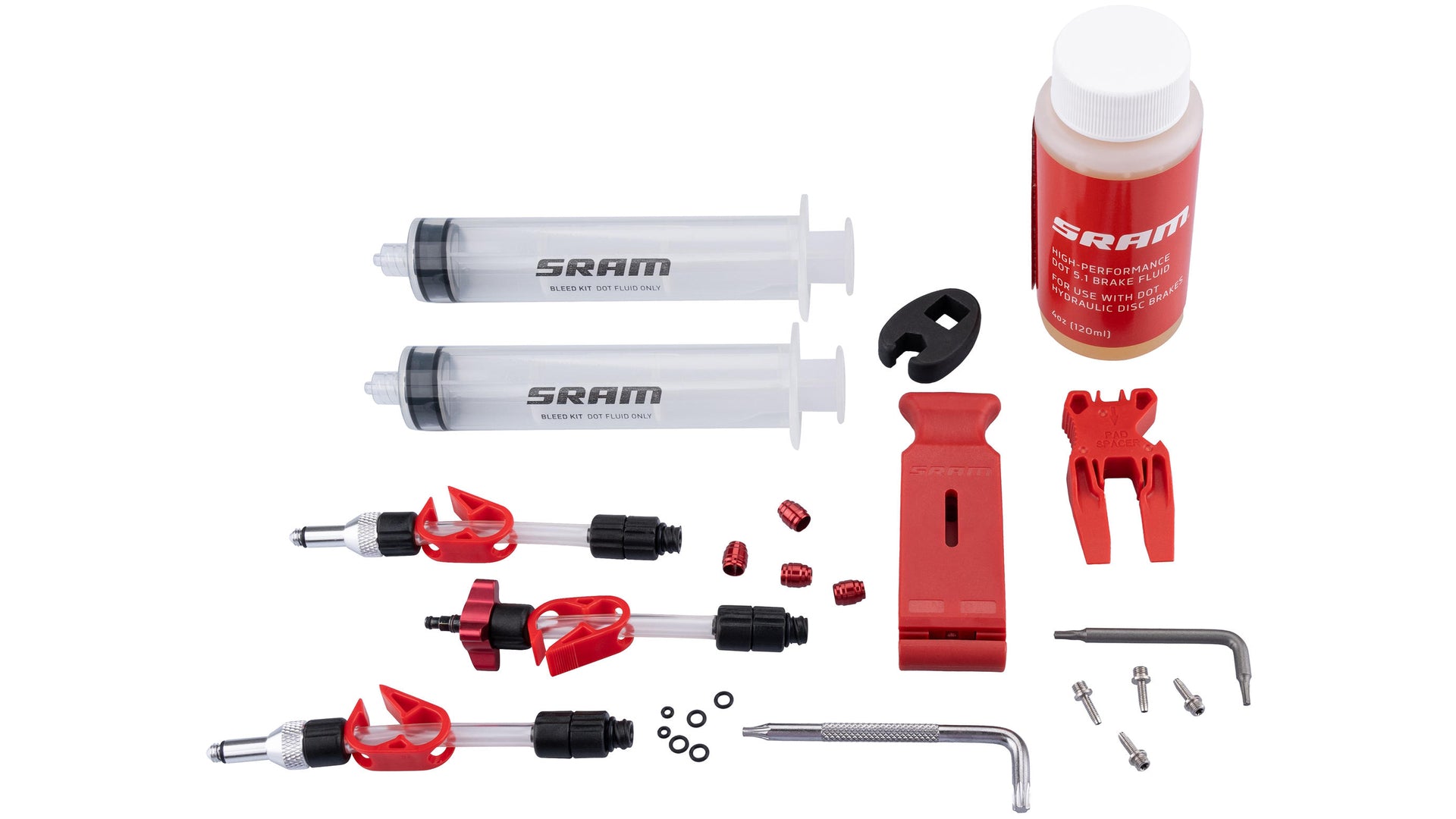 SRAM Ontluchtingsset Standaard (DOT) V2 incl. DOT 5.1. Remvloeistof transparant/rood