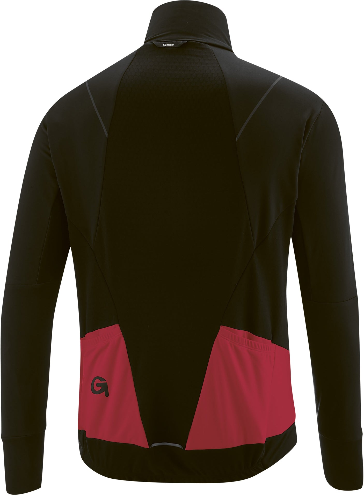 Gonso Bavella lange mouwen jersey met volledige ritssluiting heren rood/zwart