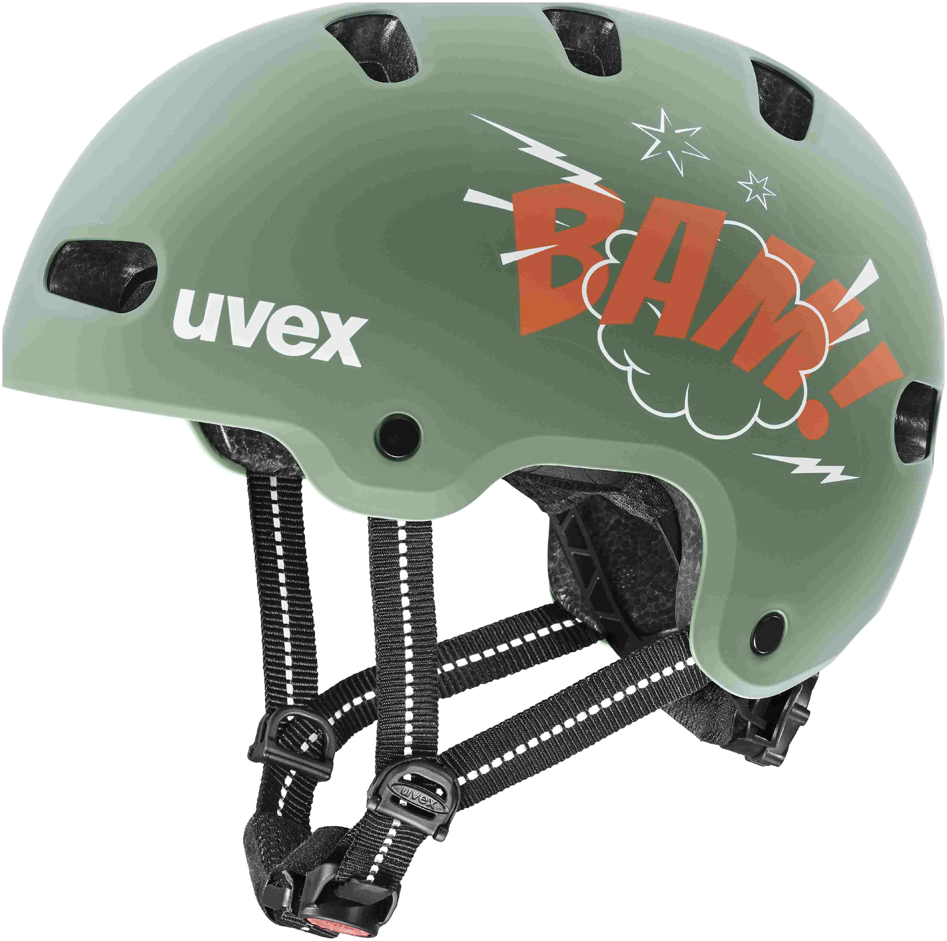 uvex Kid 4 Style bam moss groen-papaya mat