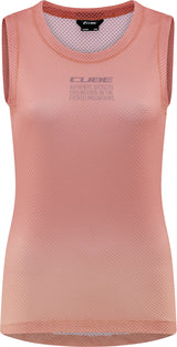 CUBE WS functioneel ondershirt mesh mouwloos koraal