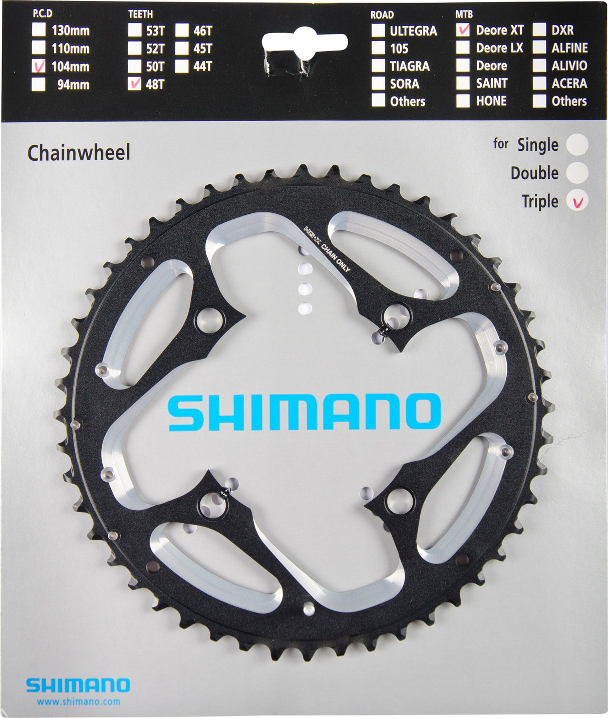 Shimano Deore XT Trekking FC-T780/FC-T781 kettingblad AL 10-speed