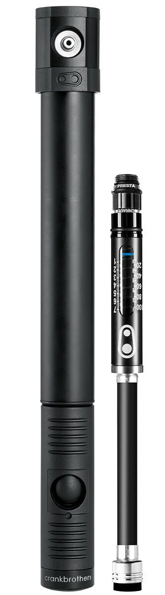 Crankbrothers Klic HV handpomp incl. framehouder analoge manometer Midnight Editionblack