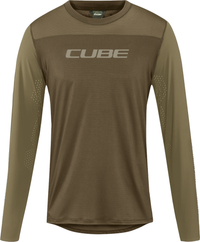 Cube MTB Rundhalstrikot PRO TM langarm olive – aktuelle Variante