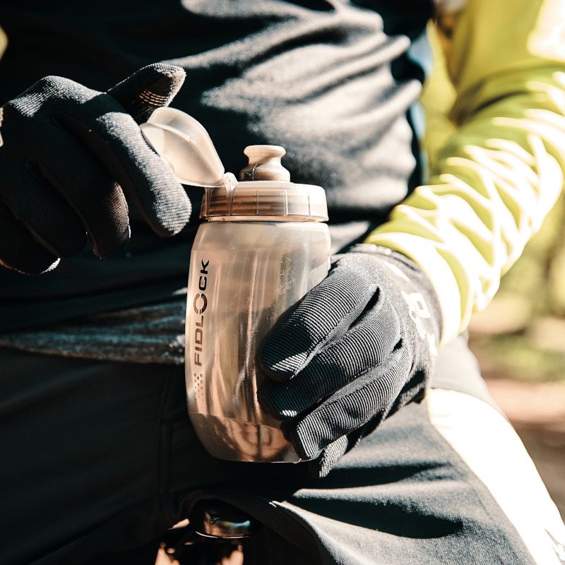 Fidlock Twist Single Bottle 450 incl. verbindingsstuk transparant/zwart