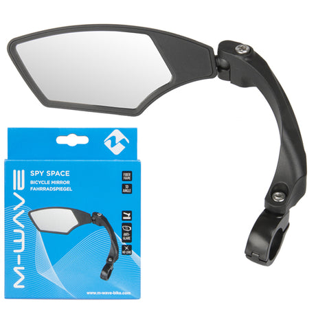 M-Wave Spy Space Fietsspiegel Links zwart