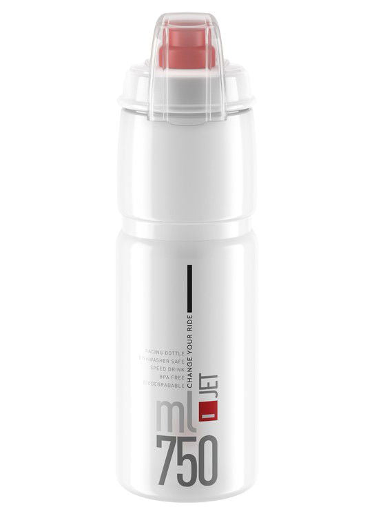 Elite Jet Plus Drinkfles 750ml transparant/rood logo