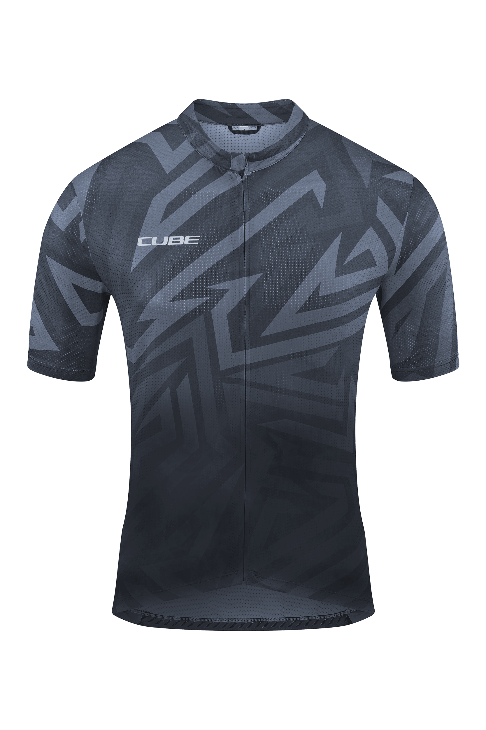 CUBE ATX jersey volledige ritssluiting CMPT korte mouw zwart'n'grijs