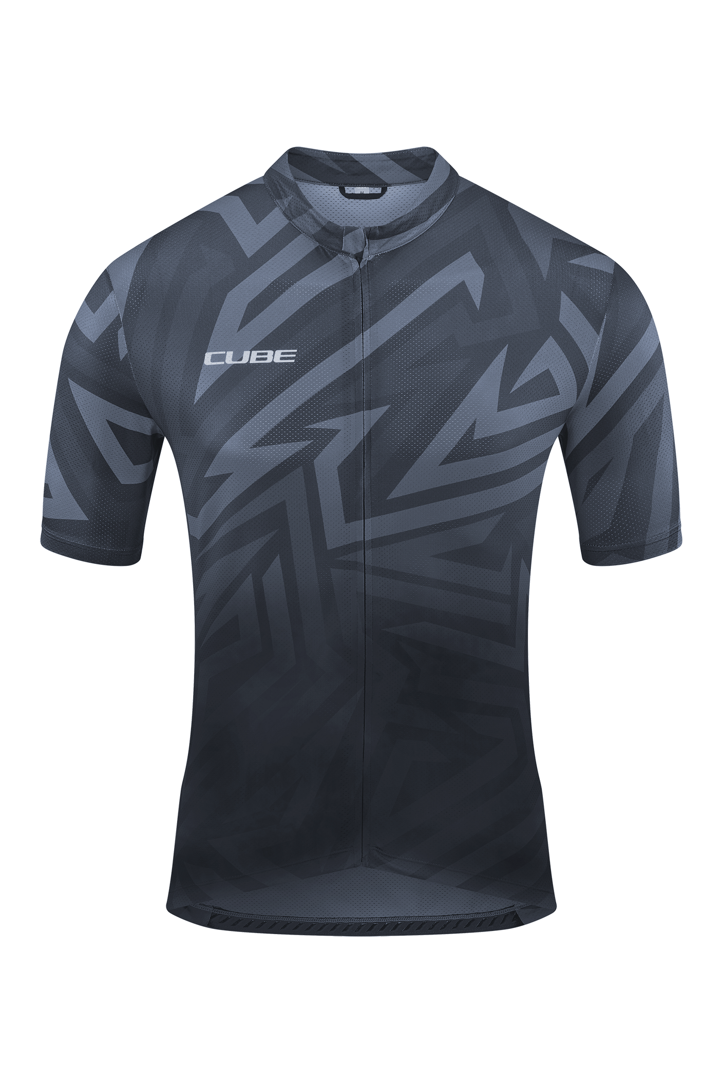 CUBE ATX jersey volledige ritssluiting CMPT korte mouw zwart'n'grijs