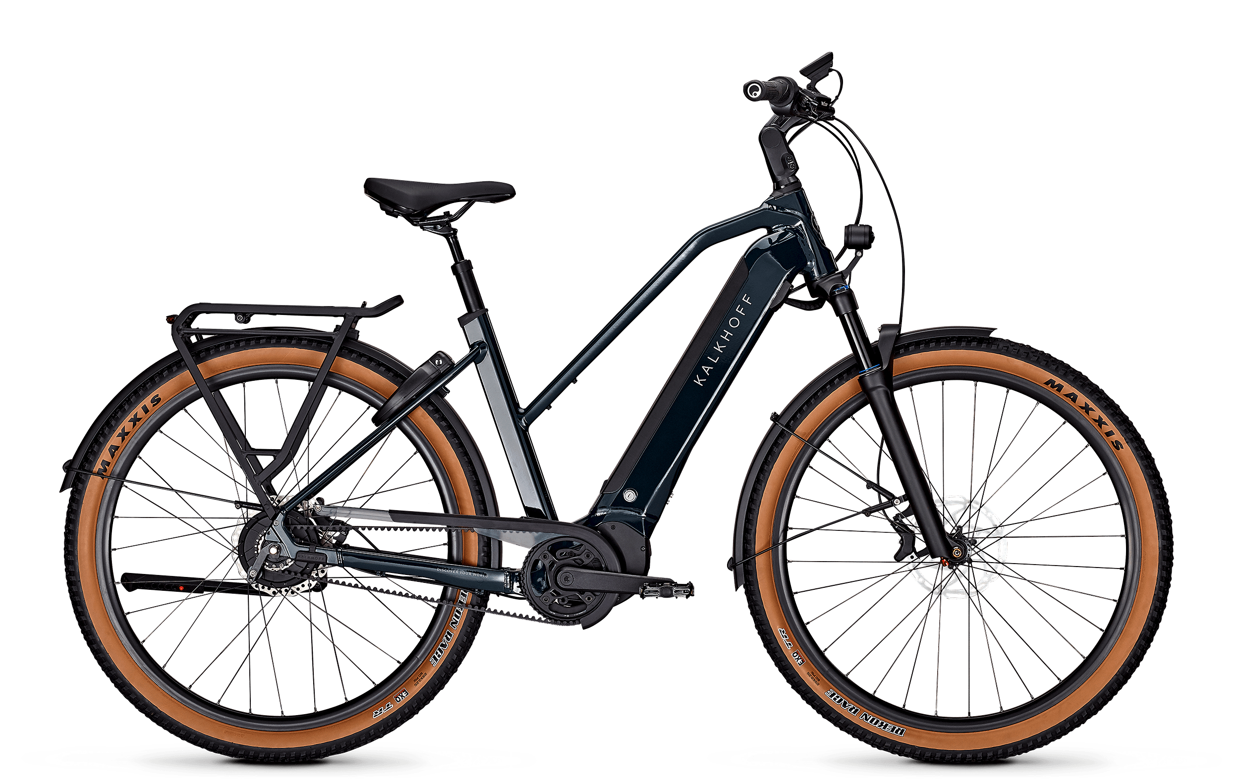 Kalkhoff Entice 5 Excite+ Trapeze donkerveren glanzend