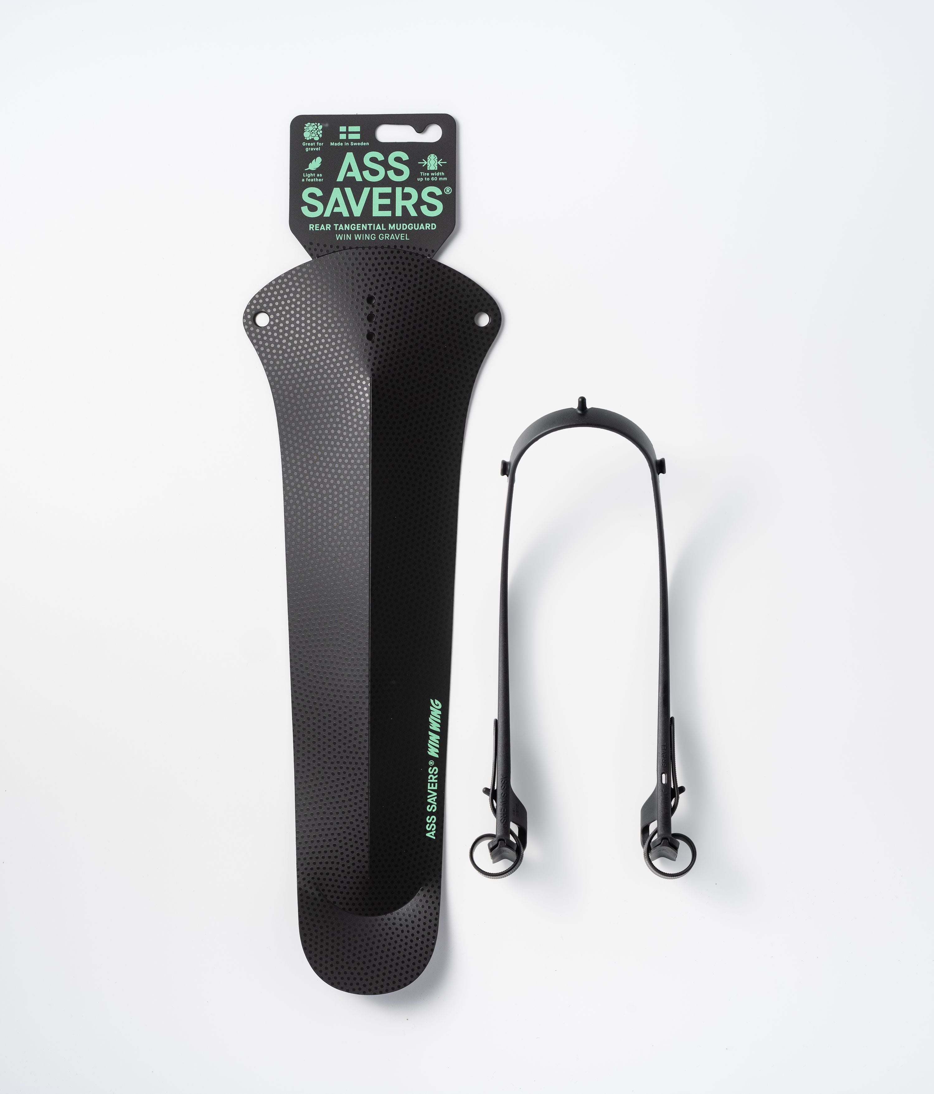 Ass Savers WGS-2 Win Wing Gravel spatbord achter zwart dot