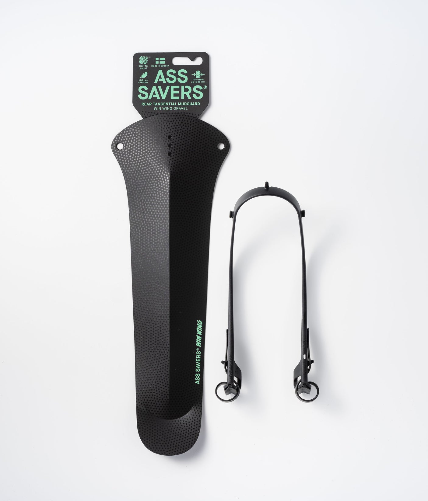 Ass Savers WGS-2 Win Wing Gravel spatbord achter zwart dot