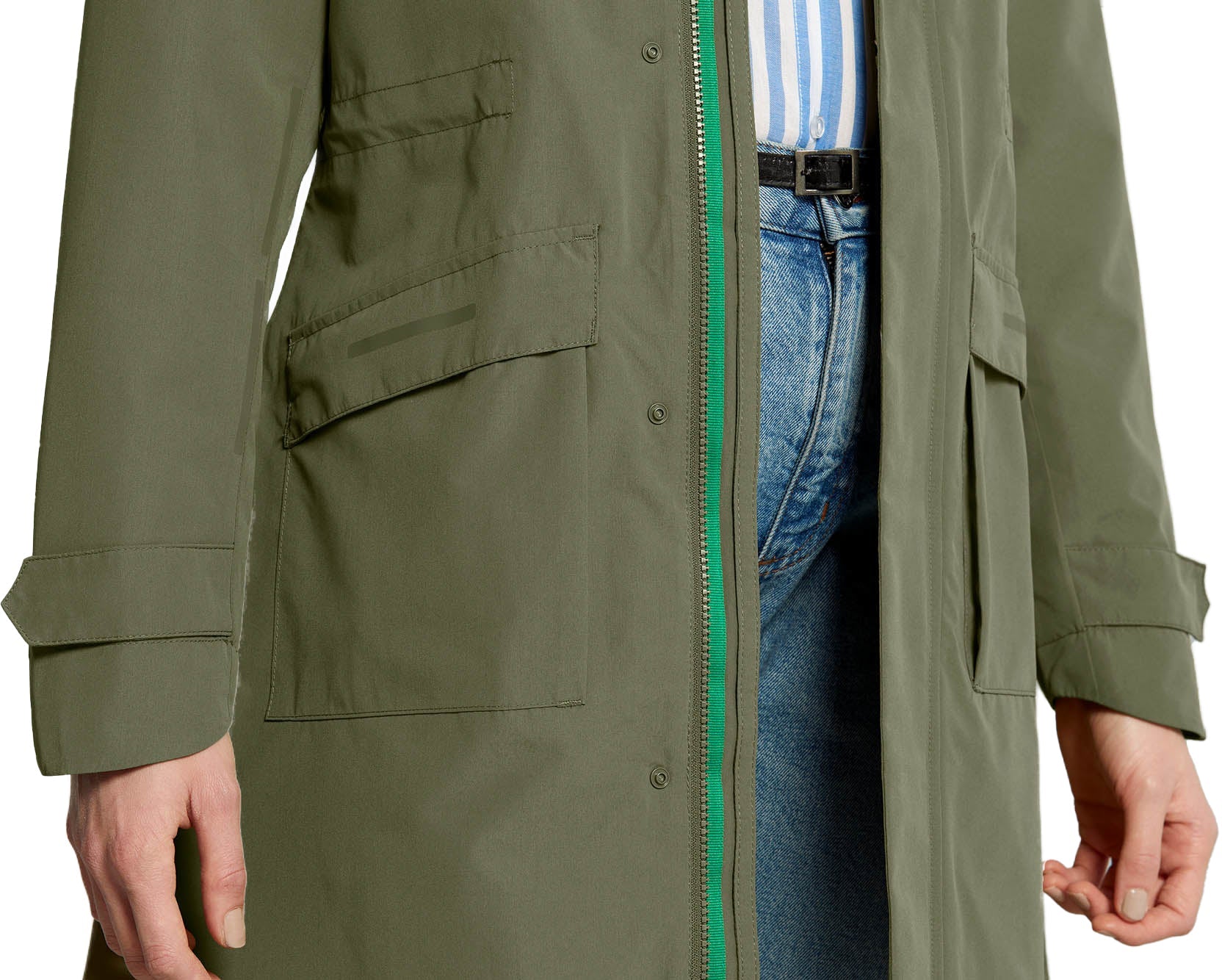 Basil Mosse regenparka dames olijfgroen