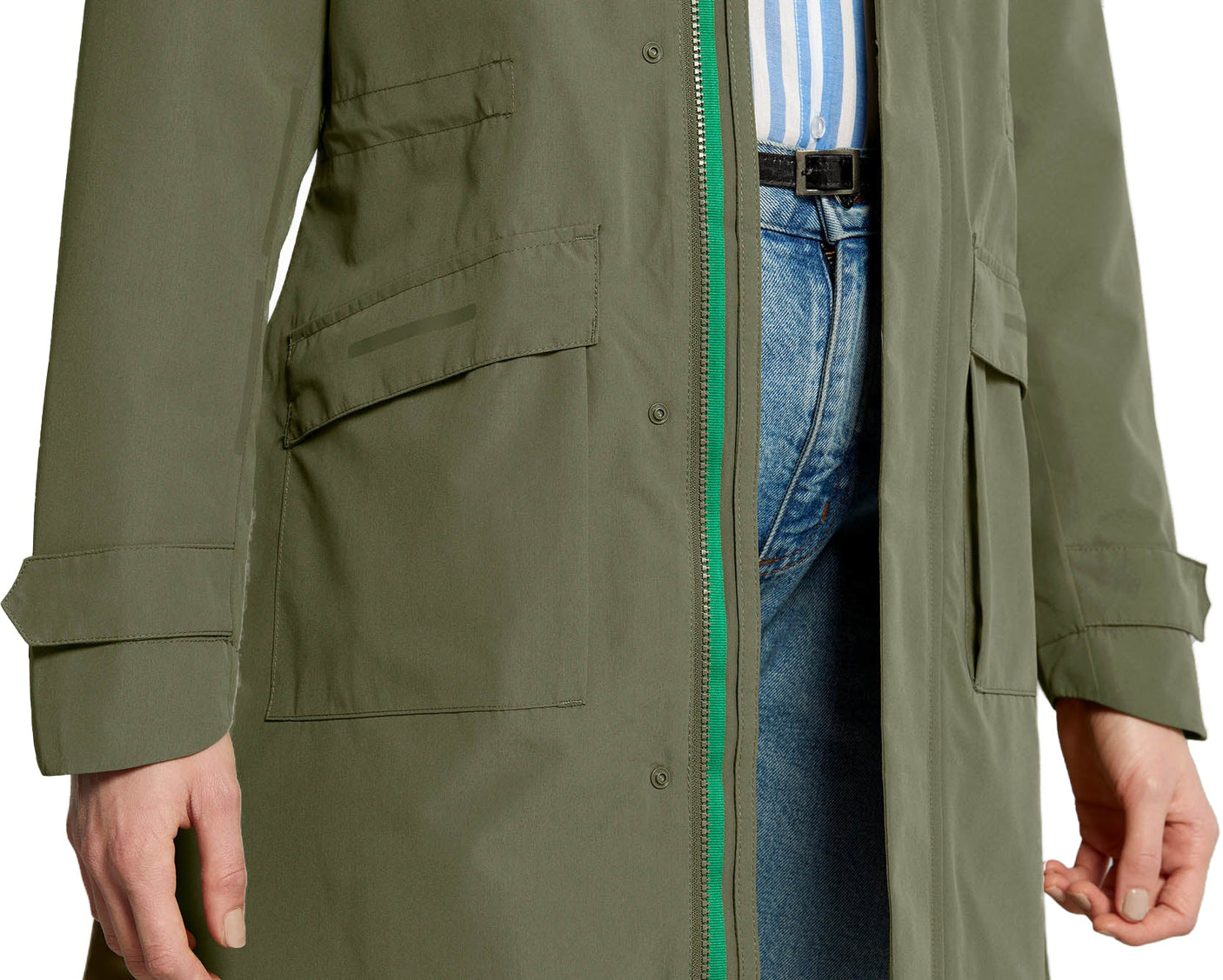 Basil Mosse regenparka dames olijfgroen