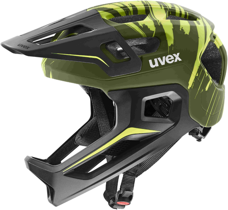 uvex React Jr. Fullface kinderhelm Donkergroen Mat