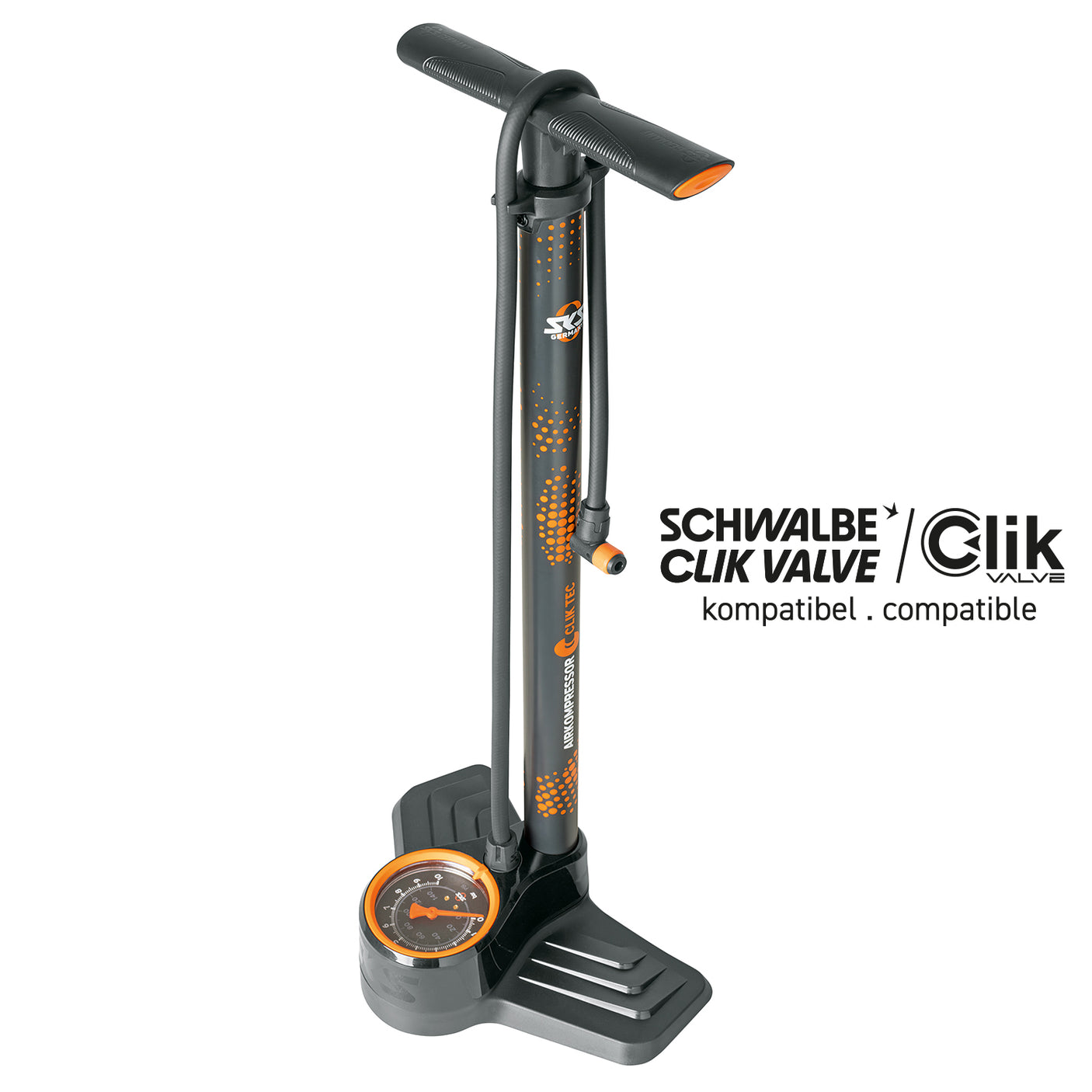 SKS Germany AIRKOMPRESSOR CLIK TEC 10.0 Vloerpomp Zwart