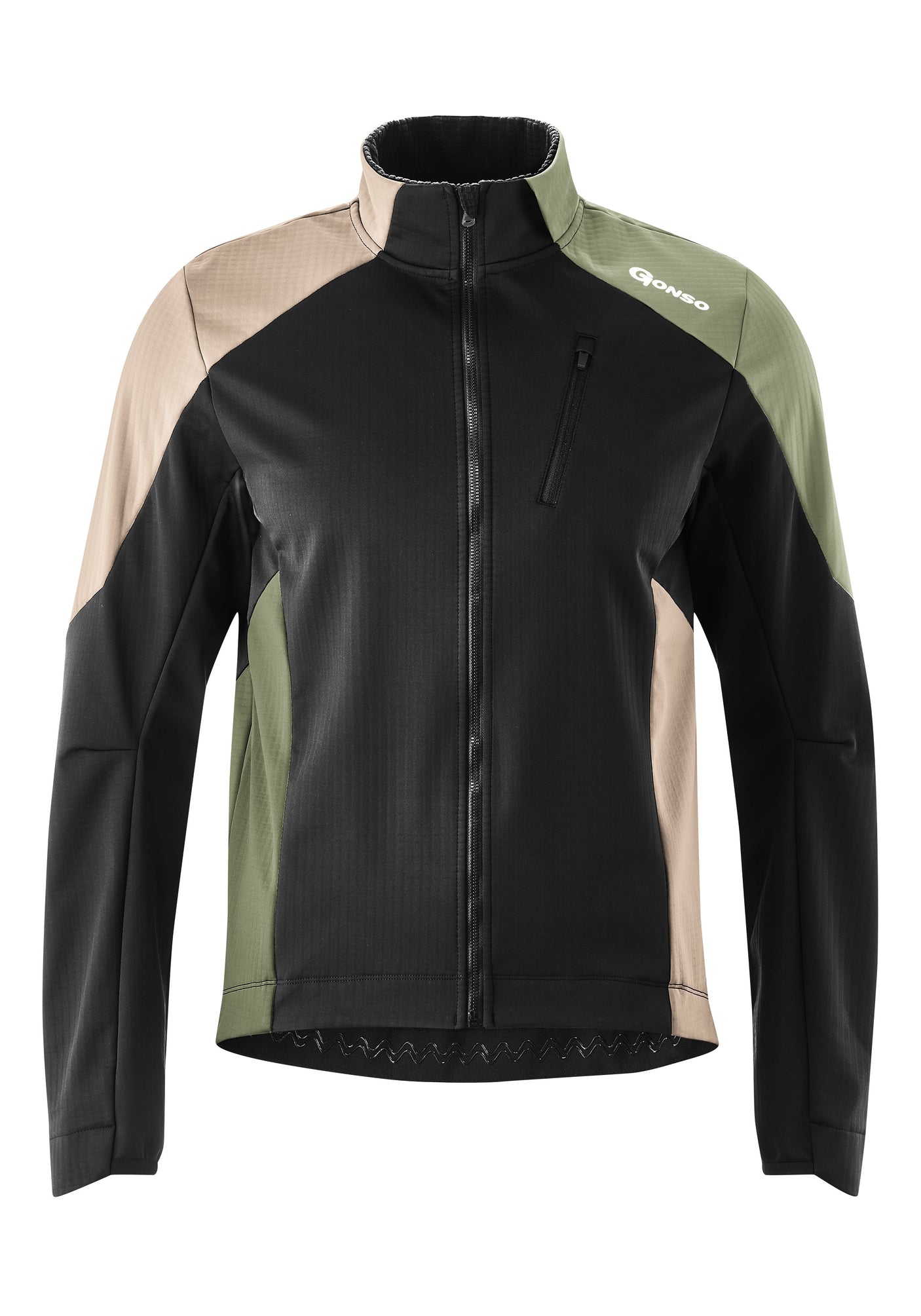 Gonso Trail Jas Softshell Heren Zwart/timson Zand/bellourt Castle