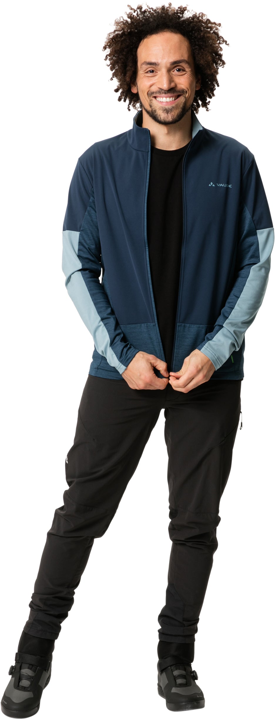 VAUDE All Year Moab T-shirt met doorlopende ritssluiting heren blauw