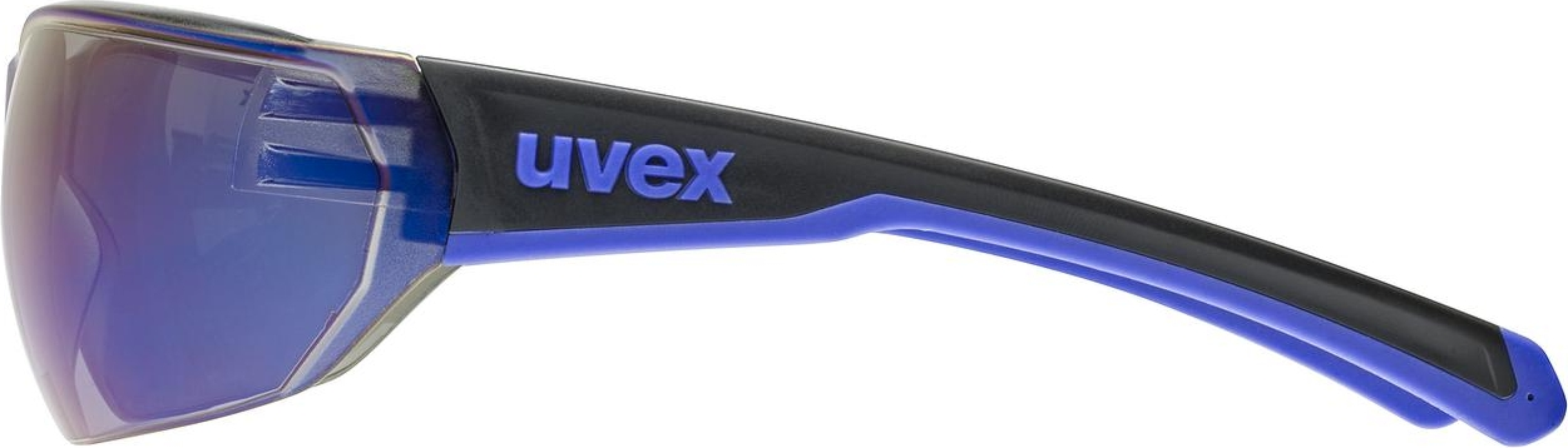 uvex Equate fietsbril Zwart-Blauw Mat / Spiegel Blauw