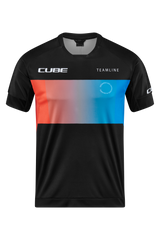 CUBE TEAMLINE Korte mouw ronde hals jersey black´n´blue´n´red