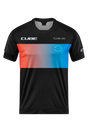CUBE TEAMLINE Korte mouw ronde hals jersey black´n´blue´n´red