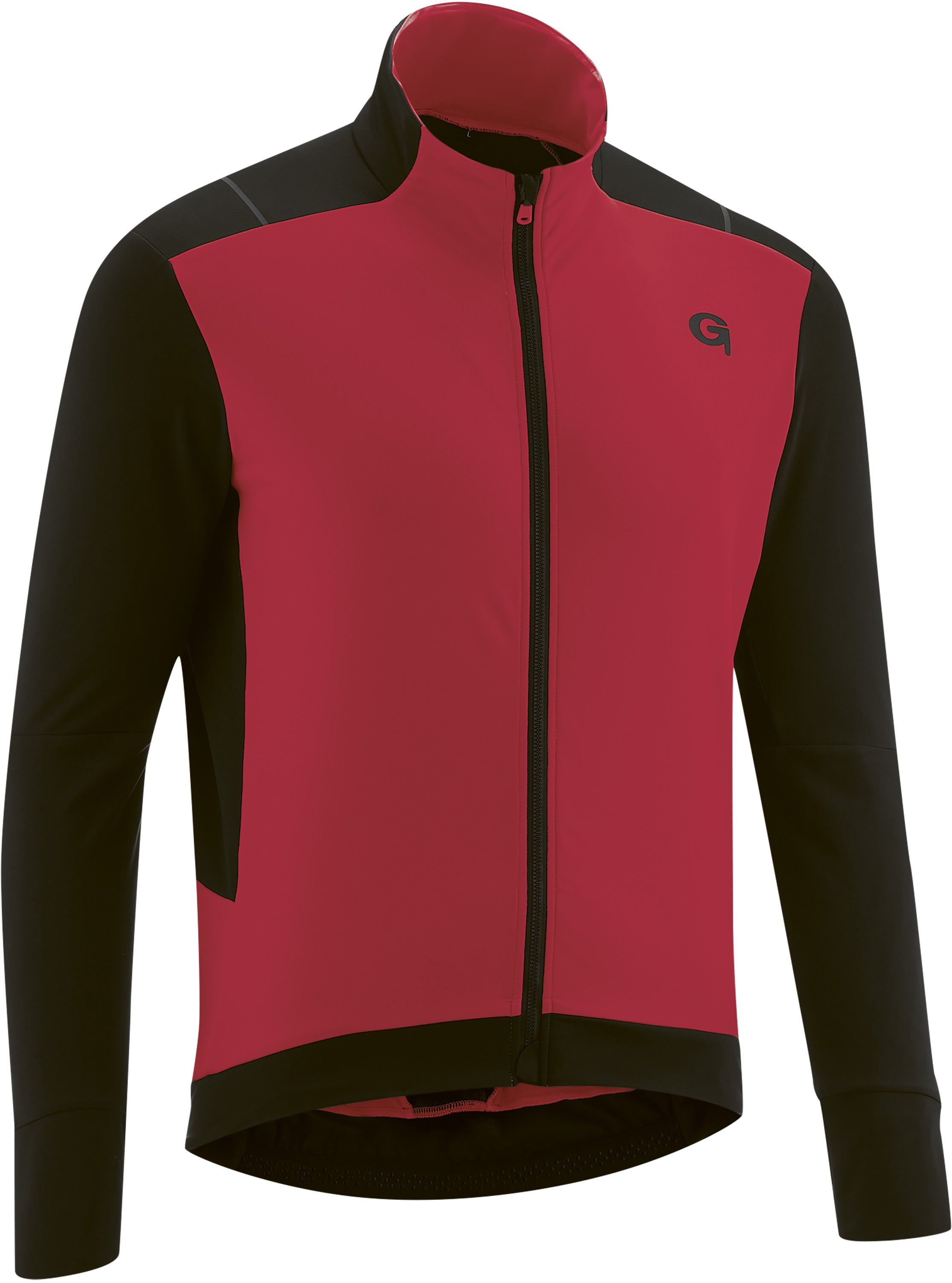 Gonso Bavella lange mouwen jersey met volledige ritssluiting heren rood/zwart