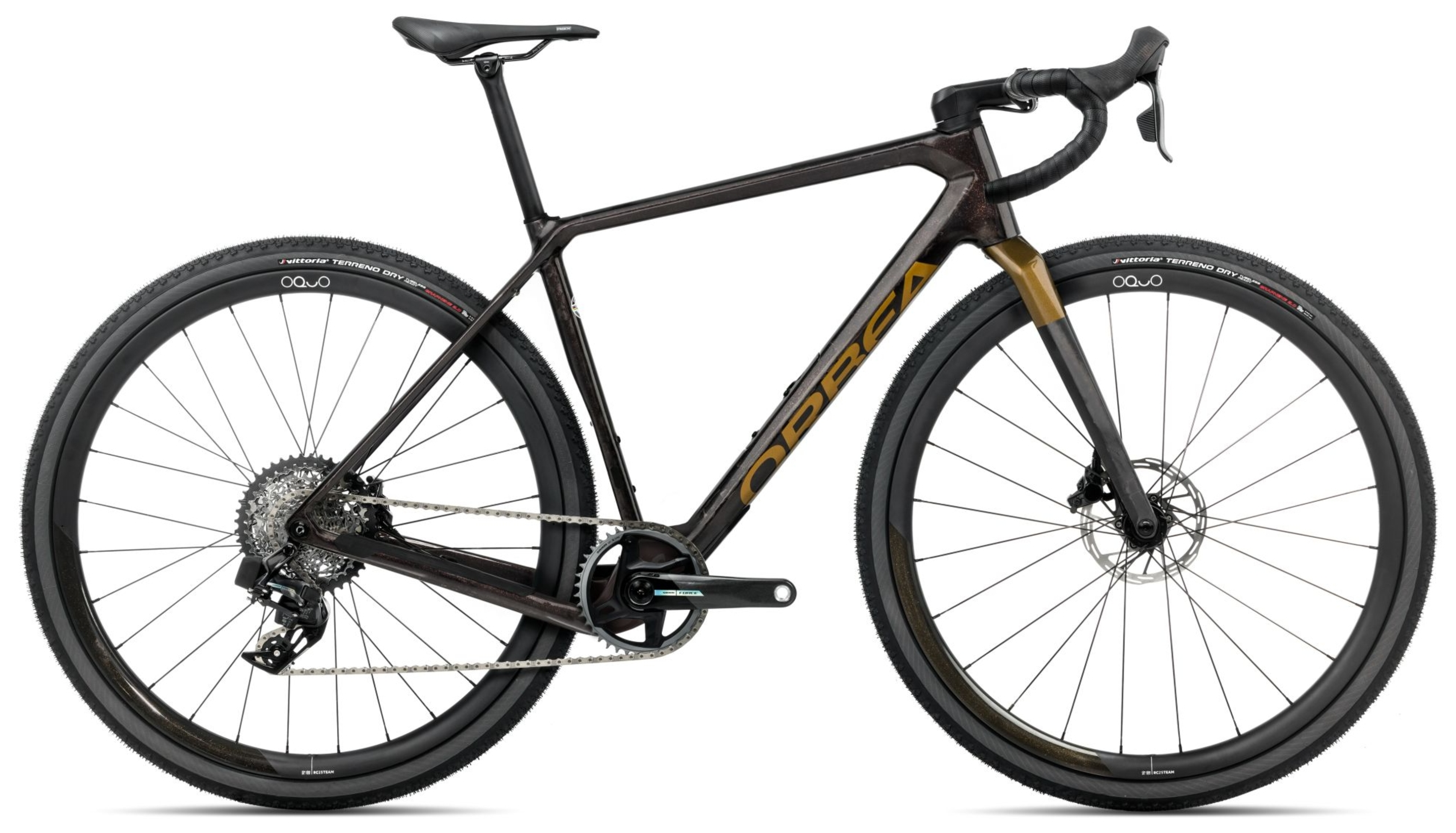 Orbea TERRA M21eTEAM 1X Cosmic Carbon View - Metallic Olijfgroen (Glans)