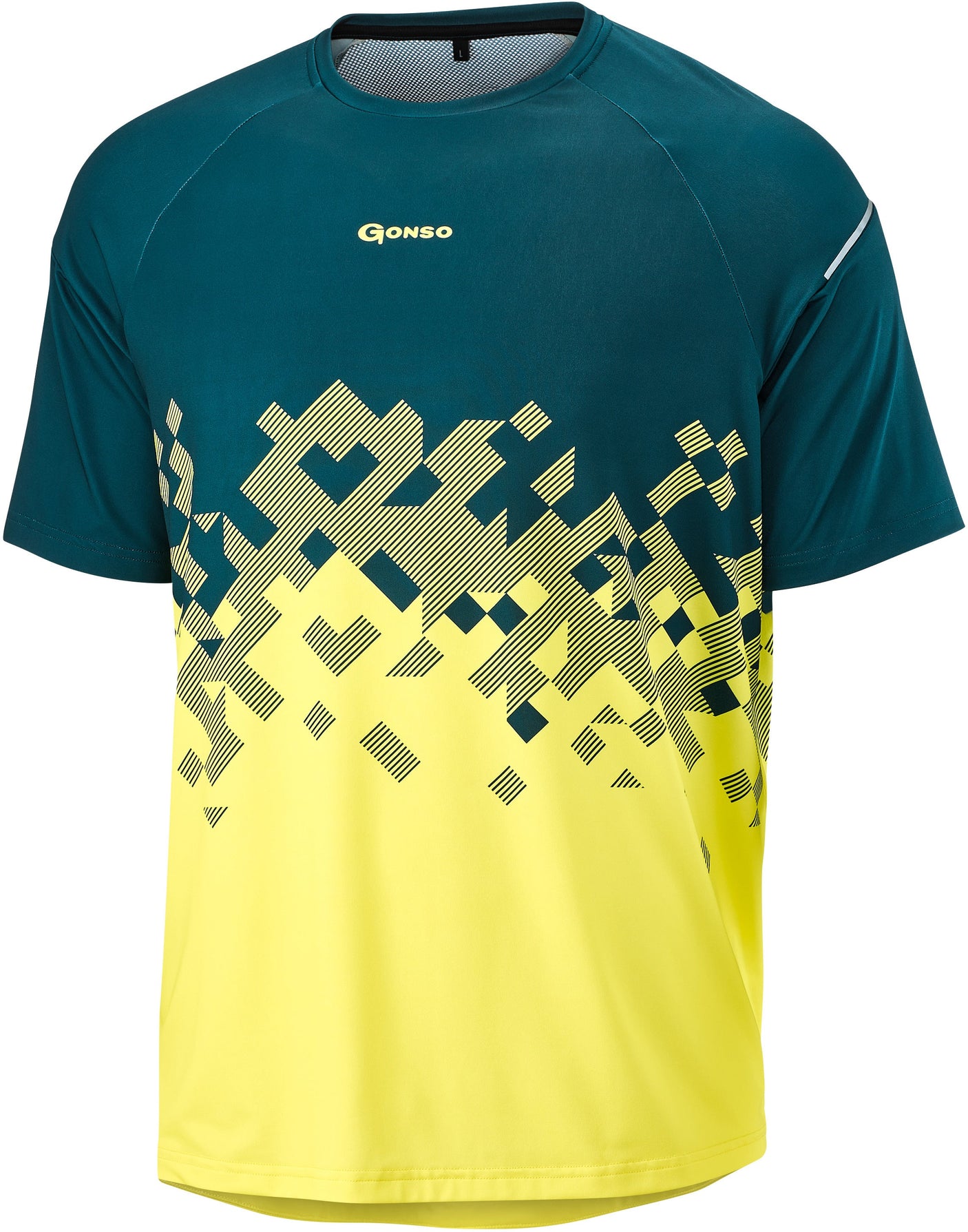 Gonso Mesores korte mouwen fietsshirt heren petrol/geel