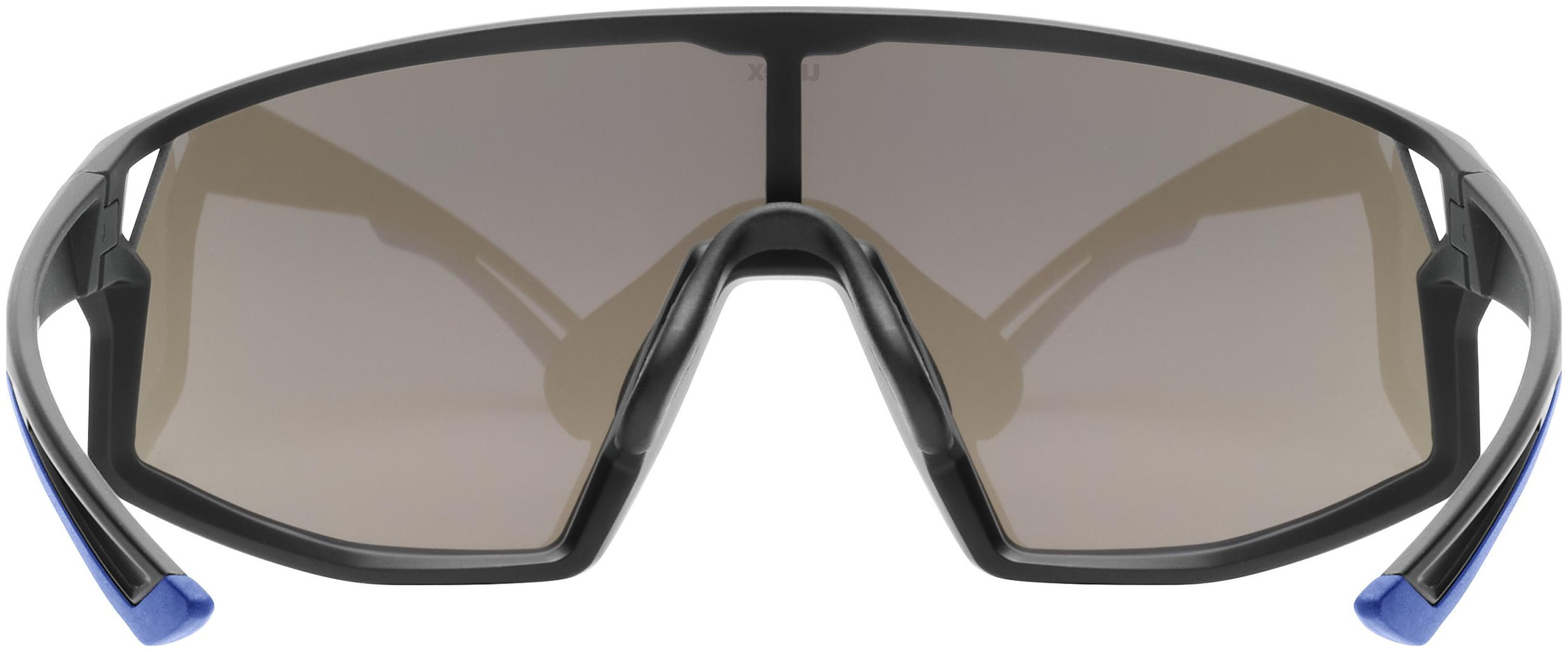 uvex Skyryse fietsbril Zwart Mat / Spiegel Blauw