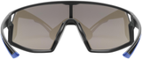 uvex Skyryse fietsbril Zwart Mat / Spiegel Blauw