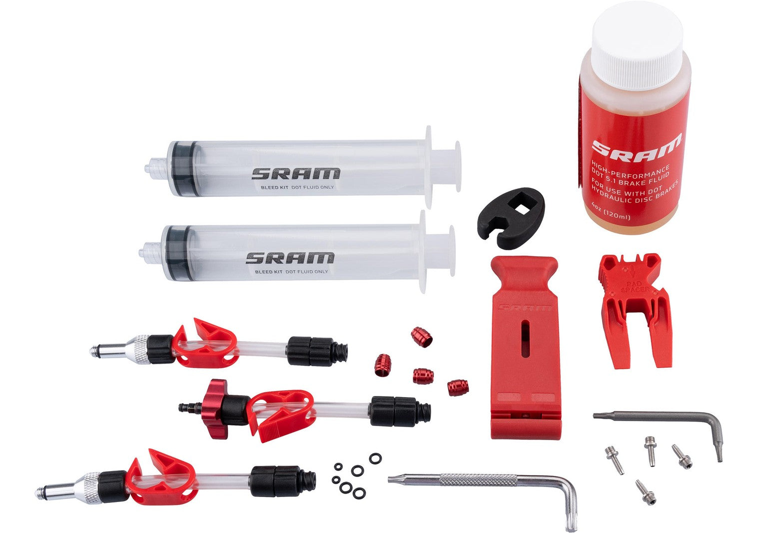 SRAM Ontluchtingsset Standaard (DOT) V2 incl. DOT 5.1. Remvloeistof transparant/rood