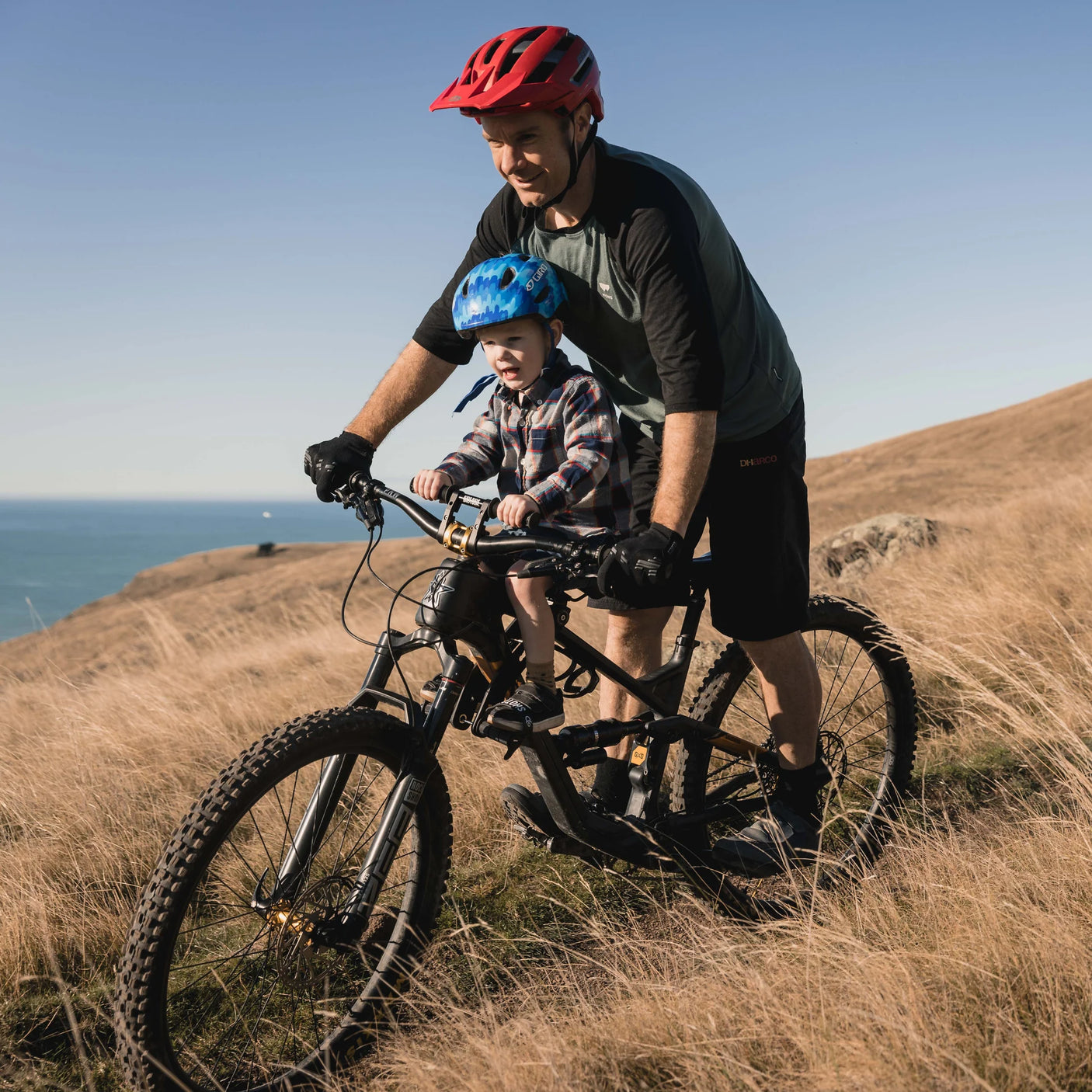 Kids Ride Shotgun 2.0 MTB Front Kinderzitje/Stuur Combo Set zwart