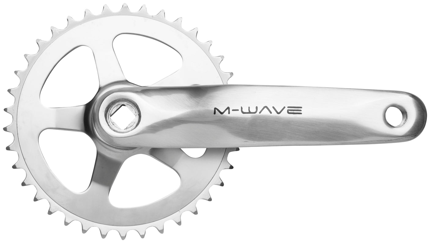 M-Wave crankstel 1-speed 38 tanden alu/staal zilver
