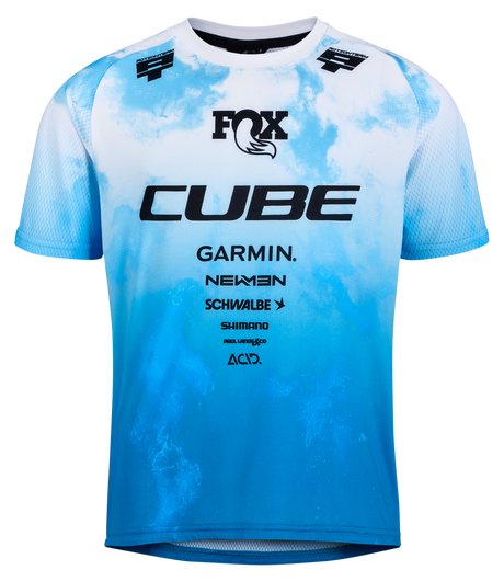 CUBE MTB Trui ROOKIE X Actionteam korte mouw topas blauw