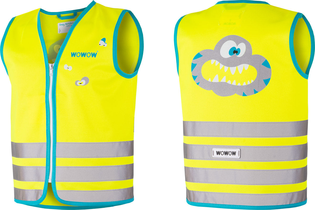 wowow veiligheidsvest Crazy Monster Jacket voor kinderen geel