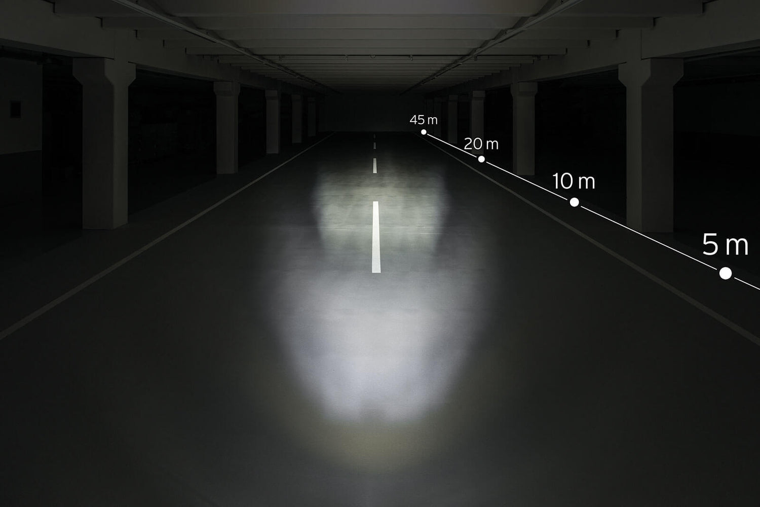 Busch + Müller Lumotec Upp N Plus voorlicht zwart/transparant