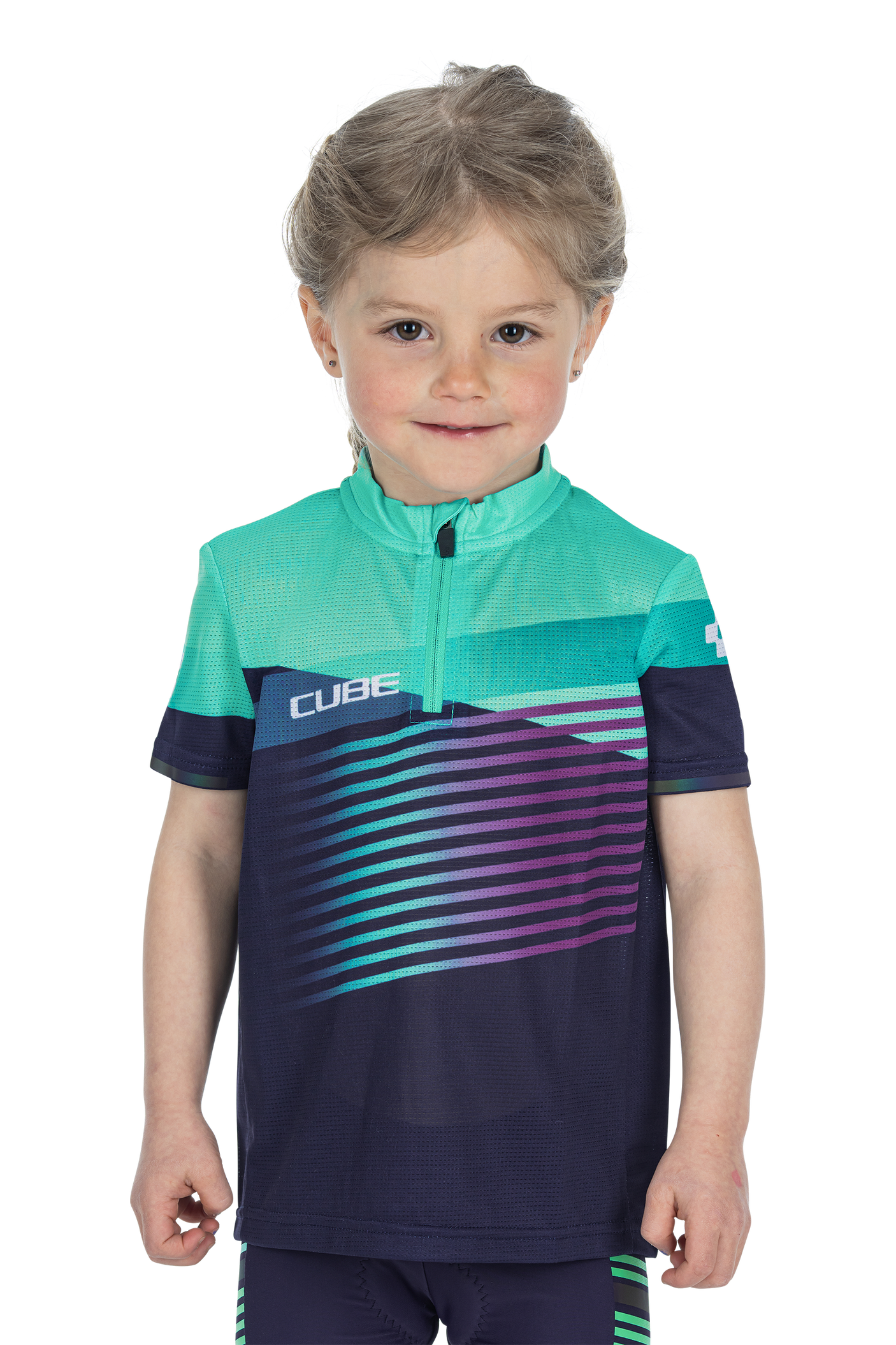 CUBE TEAMLINE Shirt ROOKIE korte mouw blue´n´mint
