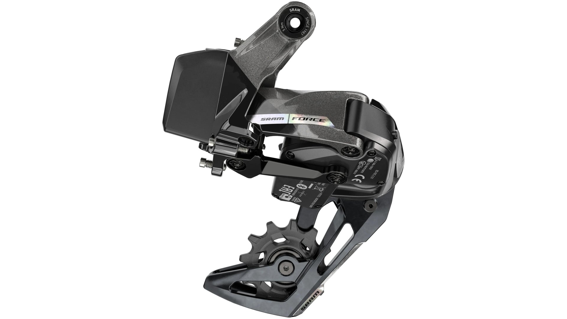 SRAM Force AXS XPLR achterderailleur 12-speed zonder batterij zwart grijs/multicolor