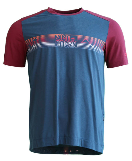 Zimtstern TrailFlowz Shirt SS Heren French Navy/Windsor Wine